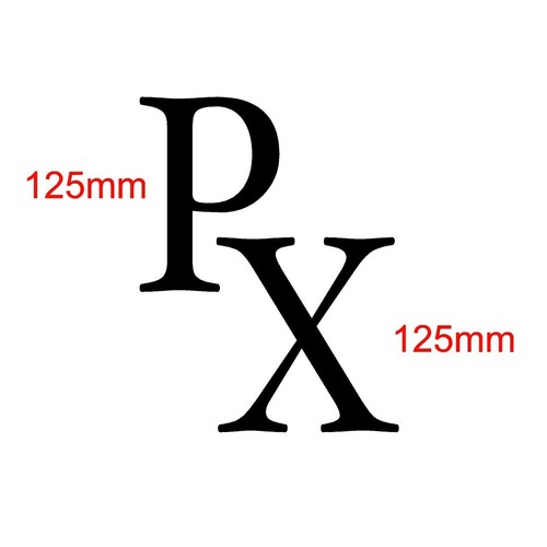 125mm high letters vespa - 125mm,